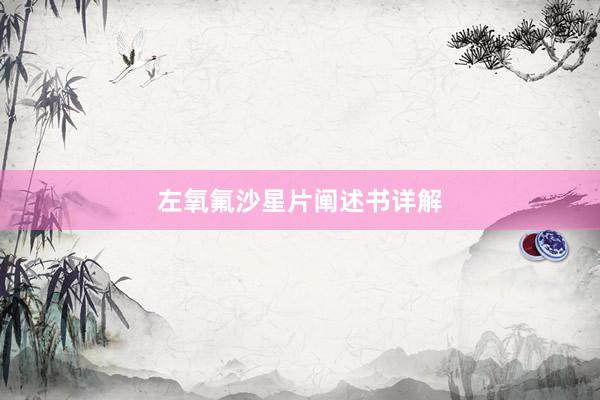 左氧氟沙星片阐述书详解